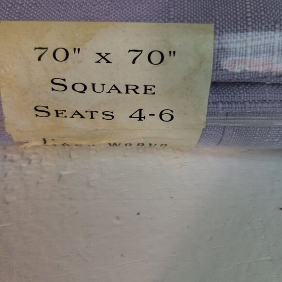 Linen Weave Tablecloth 70" Square Classic Mitered Design Lavender Vintage NEW - Picture 3 of 10